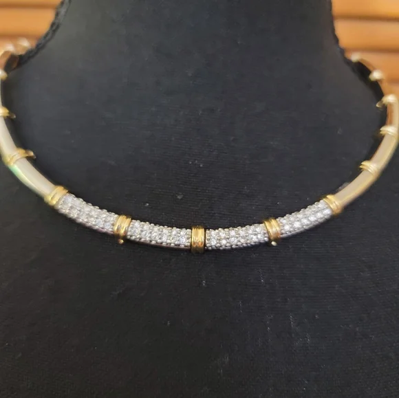 NWT Avenue Bamboo Bar Necklace with Earrings Set - Picture 2 of 9